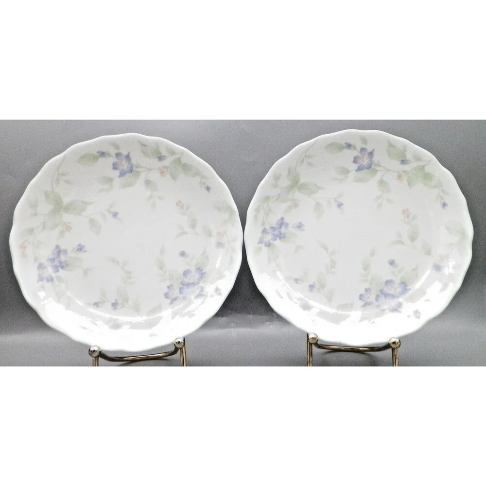 Nakagama Bread & Butter or Dessert Floral Plates set of 2 Vintage Japan